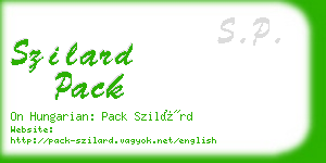 szilard pack business card